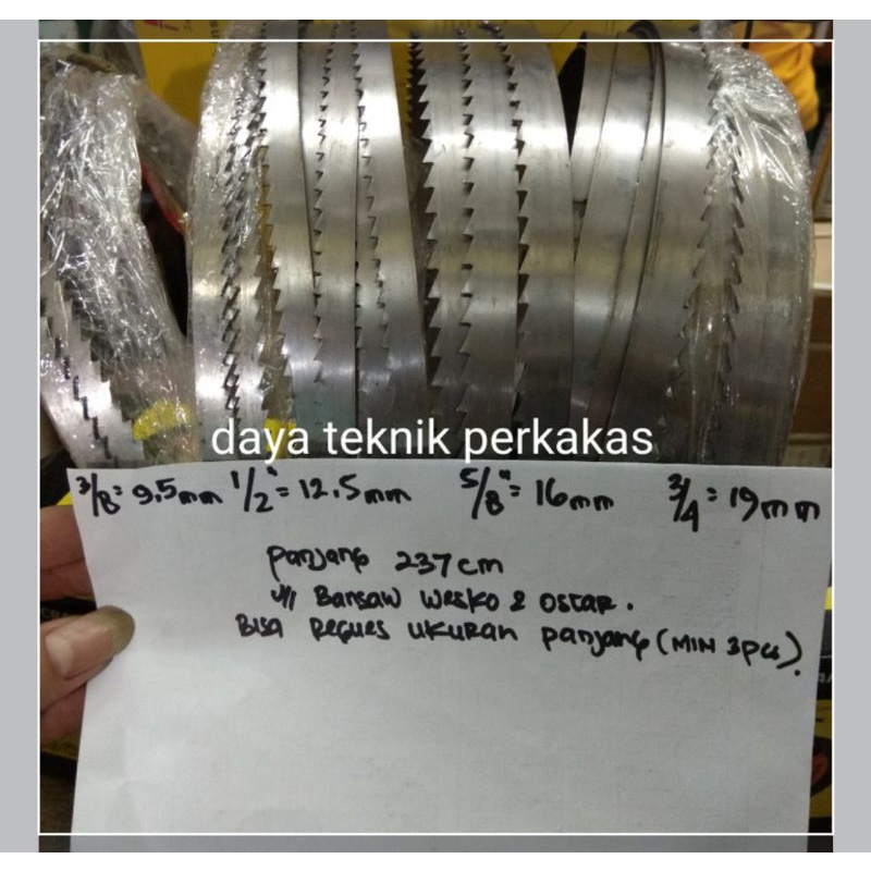 mata gergaji bandsaw 19mm x 237 untuk potong kayu - mata gergaji pita lebar - gergaji selendang