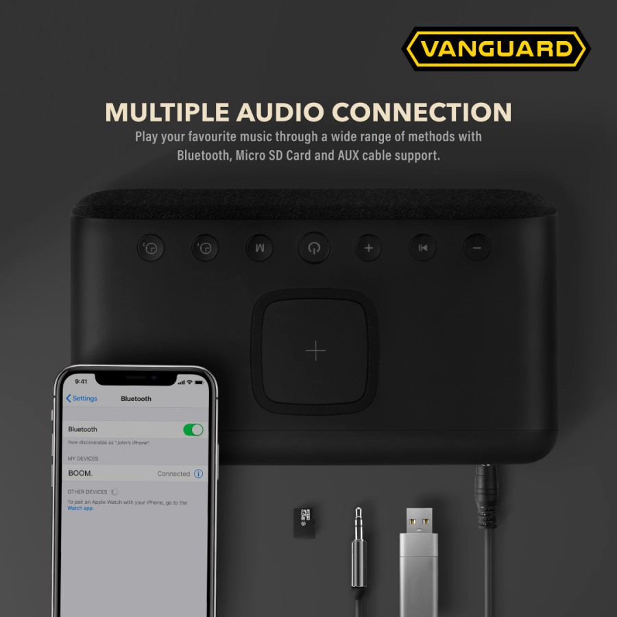 BOOM - 10W WIRELESS CHARGING AND ENDLESS MUSIC - SPEAKER JAM MEJA ORI