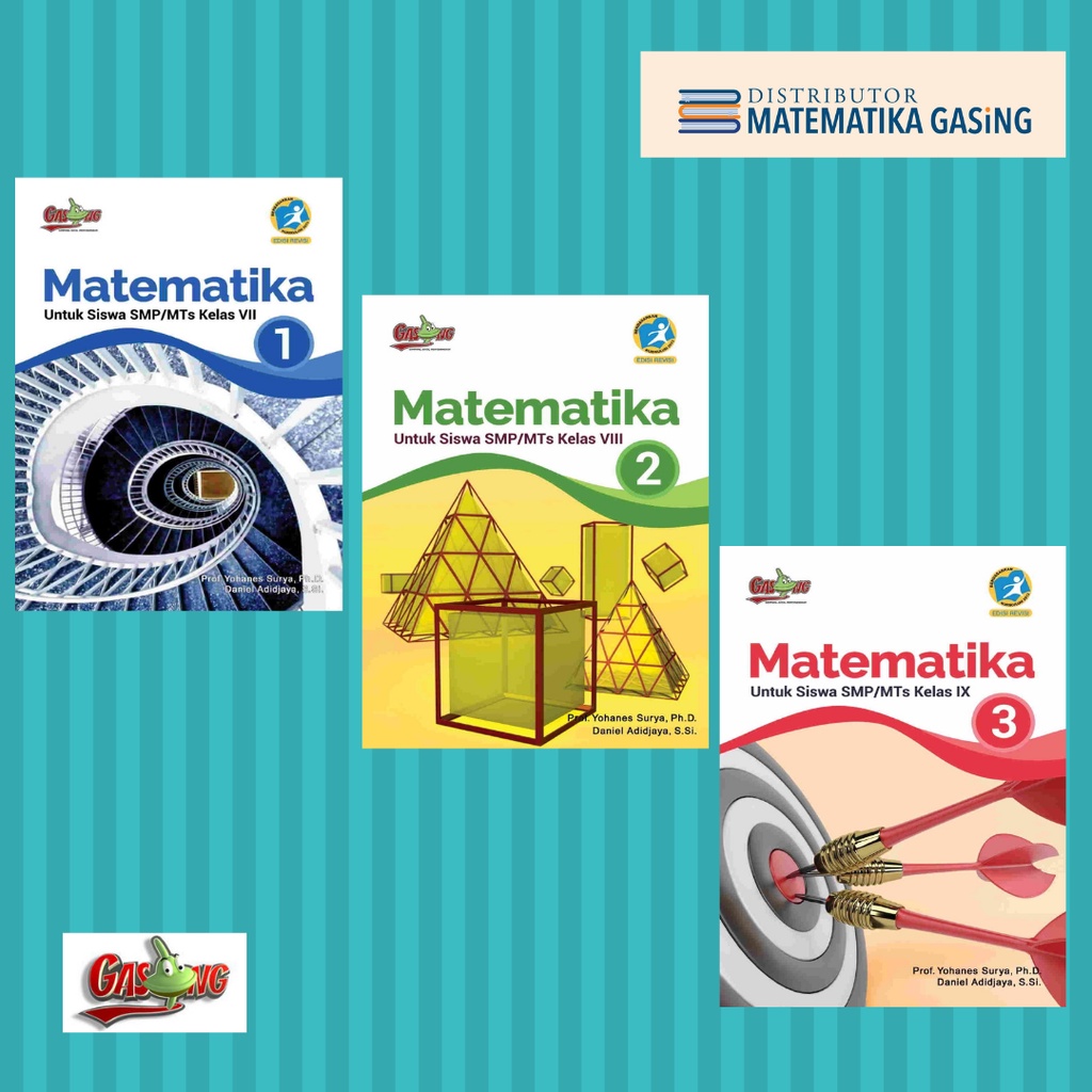 Buku Matematika SMP K13 kelas 123 Karangan Prof. Yohanes Surya (3 buku)