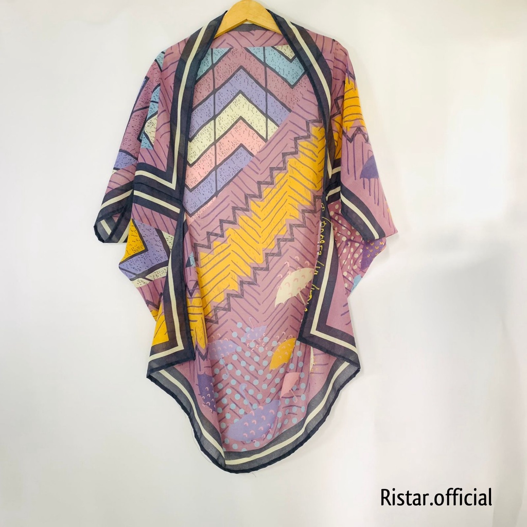 RISTAR - OUTER SCARF MOTIF GREY PINK