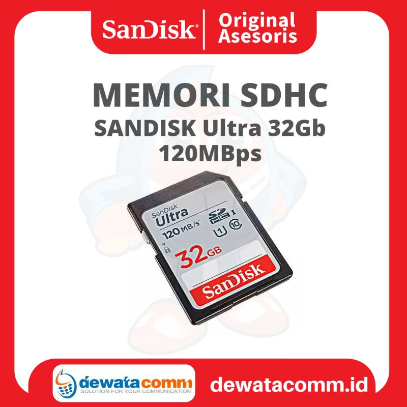 MEMORI SANDISK ULTRA SDHC 32GB 120MBPS