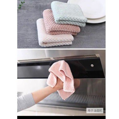 30 x30 cm lap anti minyak halus serap air membersihkan dapur