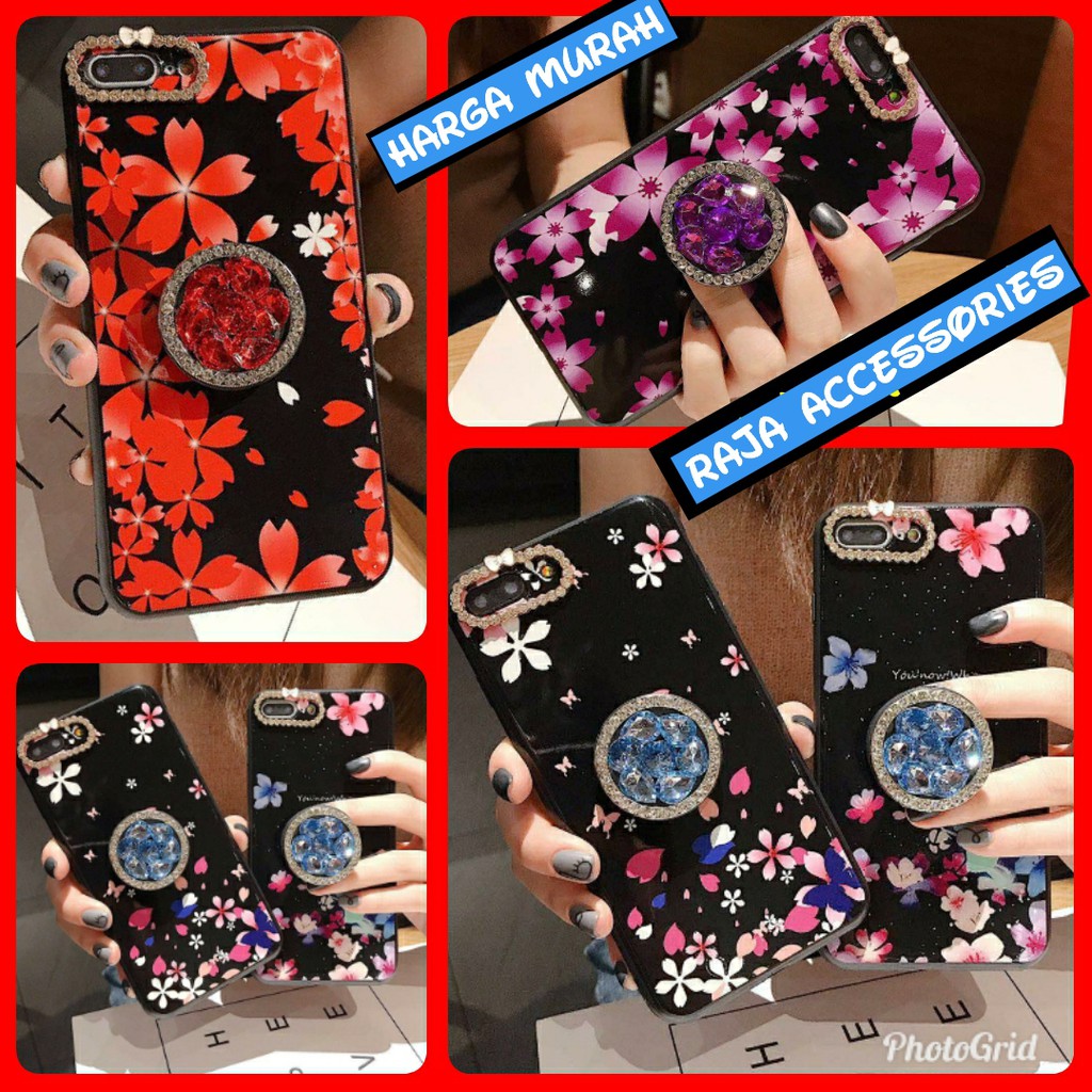 SOFTCASE SWAROVSKI PLUSPOPSOCKET DIAMON REDMI NOTE7 REALME5PRO REALME C2 Y19 A20 A20S A50