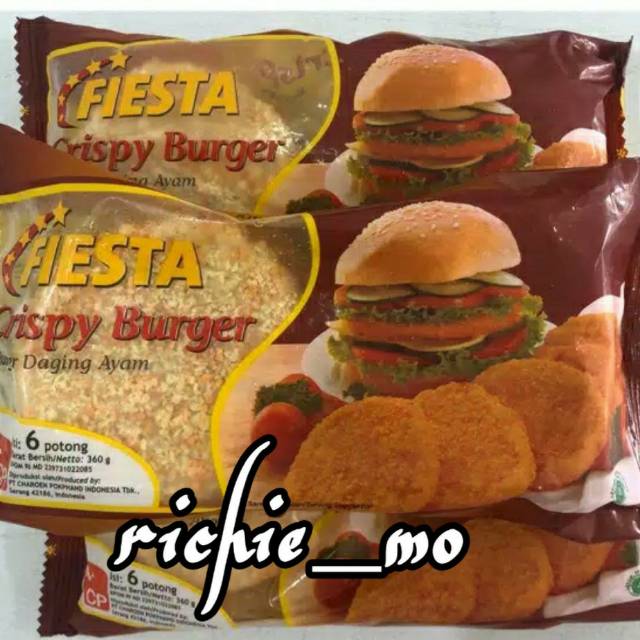 

Fiesta Crispy Burger isi 6 pcs-Burger daging ayam