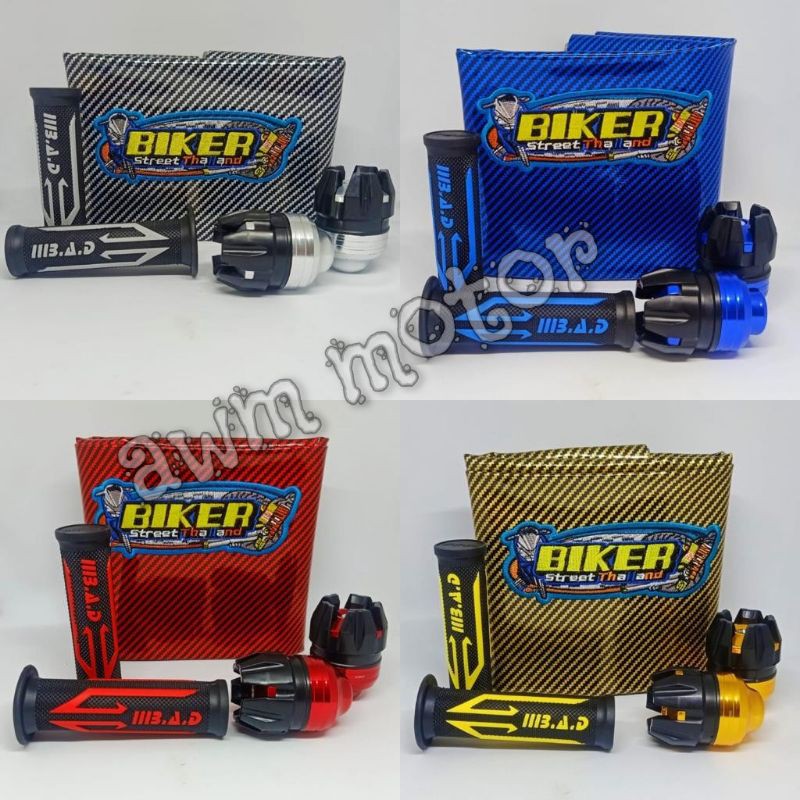 Paket kulit jok karbon warna + Grip New panah + jalu as Roda Depan