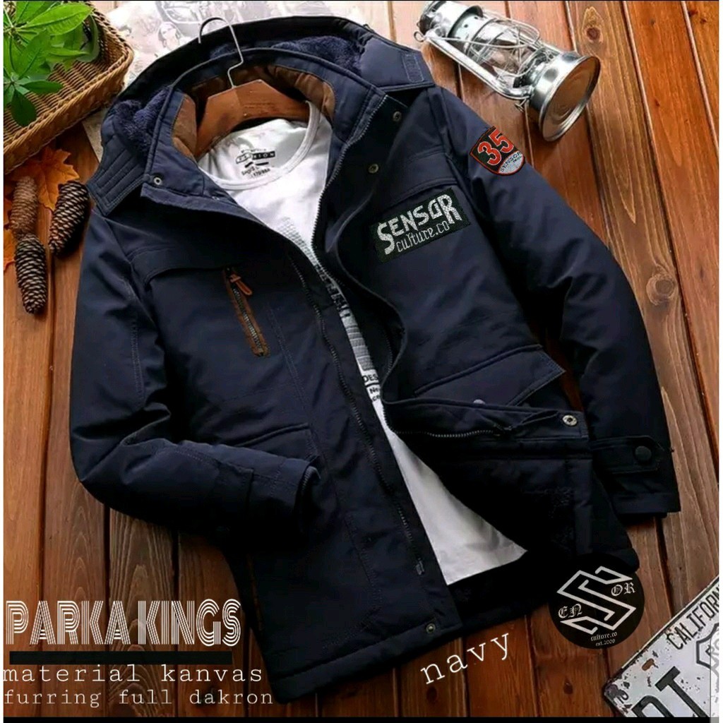 Jaket Parka Pria Premium SENSOR  / Jaket Parka Hoodie Terbaru / JACKE Outdoor Traveling Kanvas Tebal