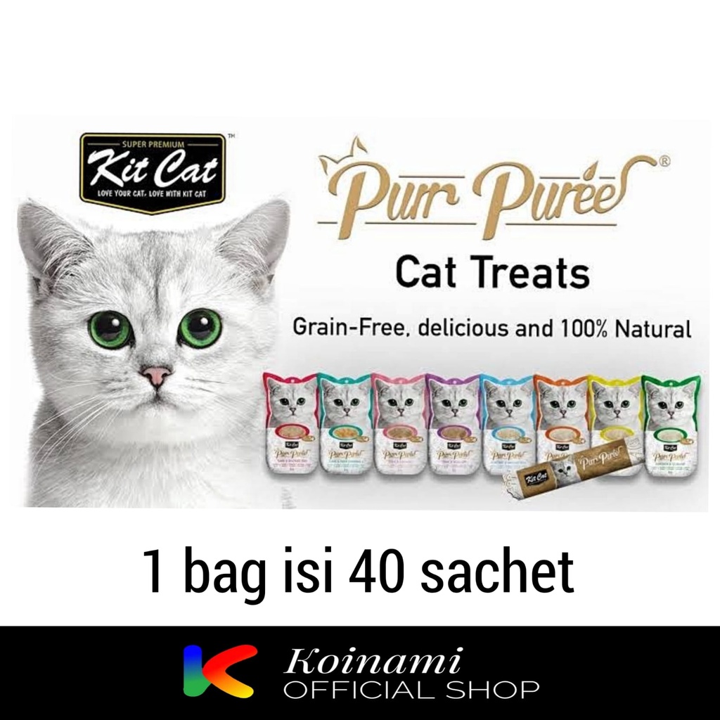 Kit Cat Purr Puree 1 Pack isi 40pcs - Snack Kucing - Snack Creamy Kucing - Cemilan Kucing - Cemilan Creamy Kucing