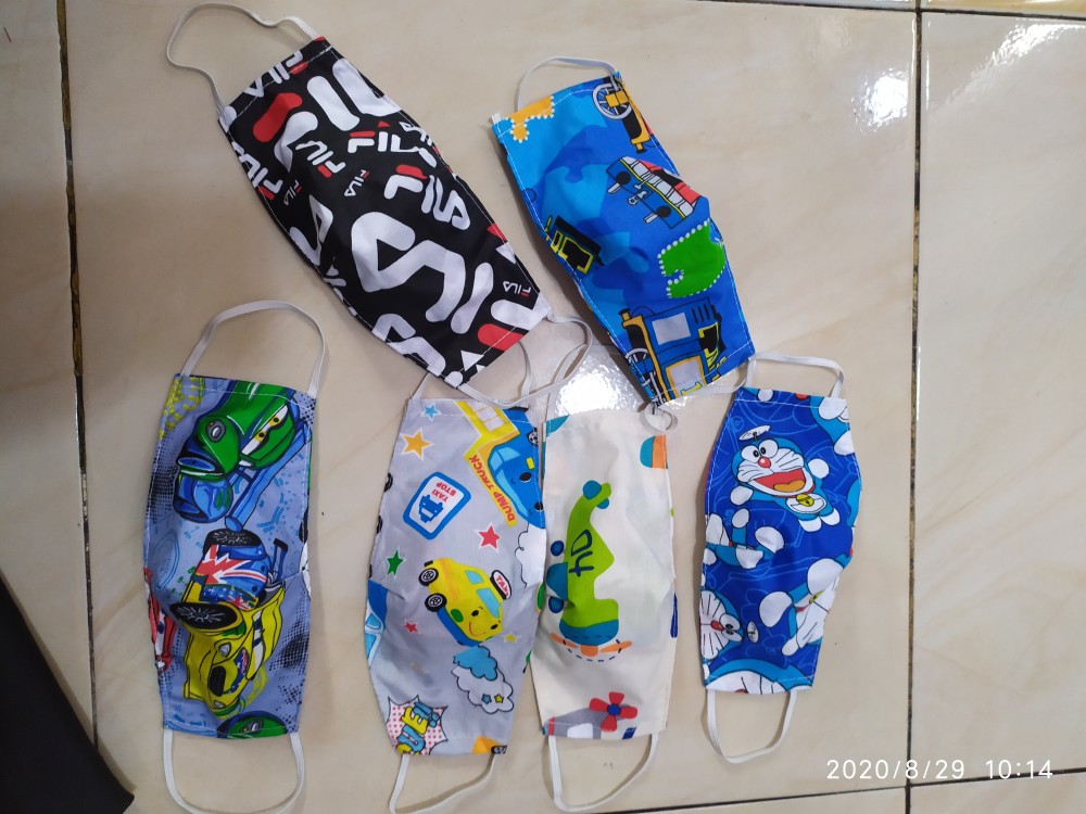 Masker Kain 2 Lapis Untuk Anak Dan Dewasa Model Duckbill Bisa Diselip Filter Tissue