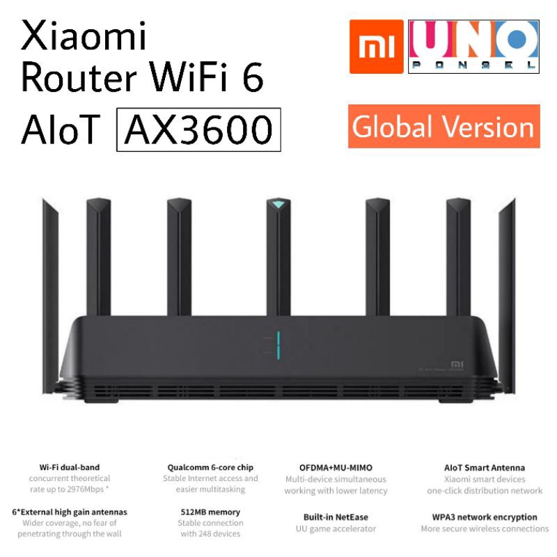 Xiaomi Router WiFi 6 AIoT AX3600 Wireless 2976 Mbps