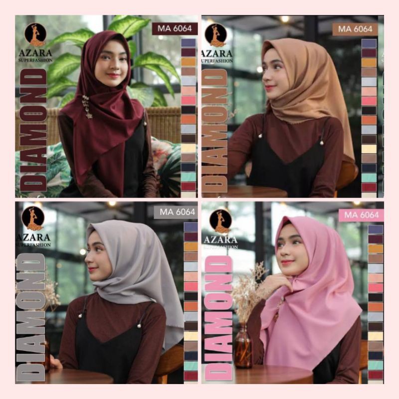 KERUDUNG HIJAB JILBAB SEGI EMPAT POLOS DIAMOND LC AZARA