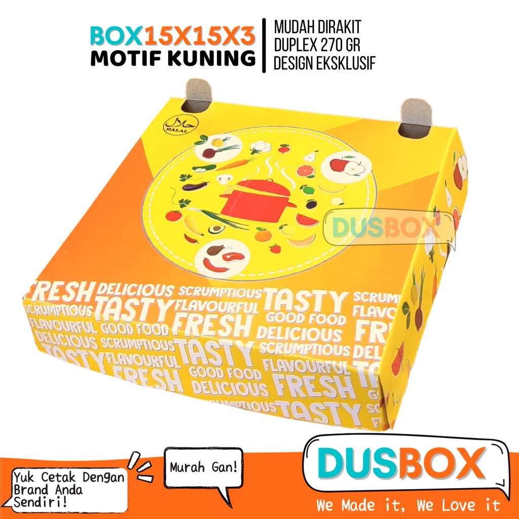 Box 15x15x3 Motif / Dus Box Kemasan Roti Maryam / Kotak Roti Canai maryam / Kemasan Roti