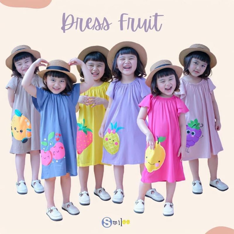 Daster anak/ daster anak/ dress anak/ baju rumahan anak/ baju motif buah usia 1 - 5 tahun