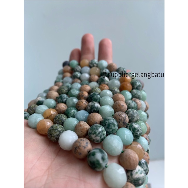 Batu MIX AVENTURINE INDIAN AGATE JASPER CUTTING 10mm natural BATU ALAM