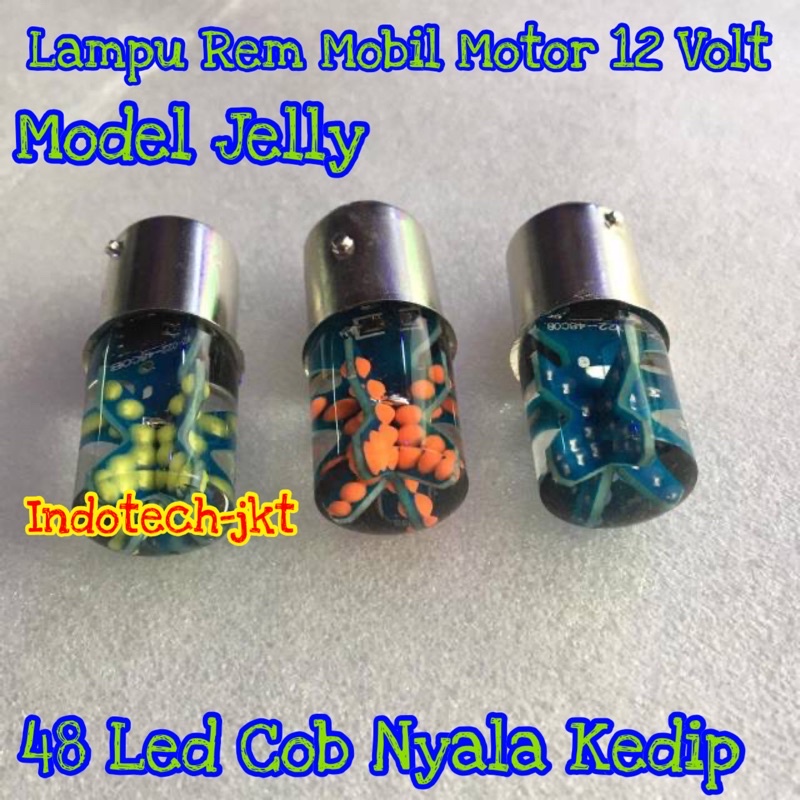 Lampu Rem 12 Volt 48 Led Cob Mobil Motor Model Bintang