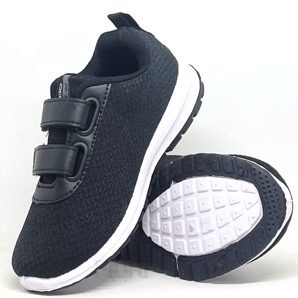 FIURI - ANDO ORIGINAL -  NITTA BSC LIAM PINO VIANY PEREKAT 29-40 HITAM PUTIH - SEPATU SNEAKERS KANVAS SOL KARET ANAK KECIL PEREMPUAN  - SEPATU KETS LUCU FASHION TRENDY - SEPATU SEKOLAH PAUD TK SD KRETEKAN PEREKAT CEWEK MURAH PROMO DISKON BONUS KAOS KAKI