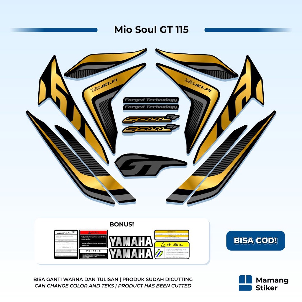 Striping Mio Soul GT 115 Full Body Variasi (1) Original Yamaha Custom Bluecore 2012 2013 2014 GT115 