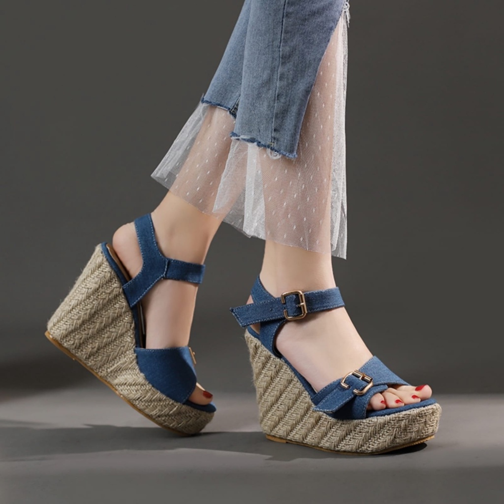 BZG - DIANA Sandal Wedges Wanita Cantik Model Terbaru DF 02