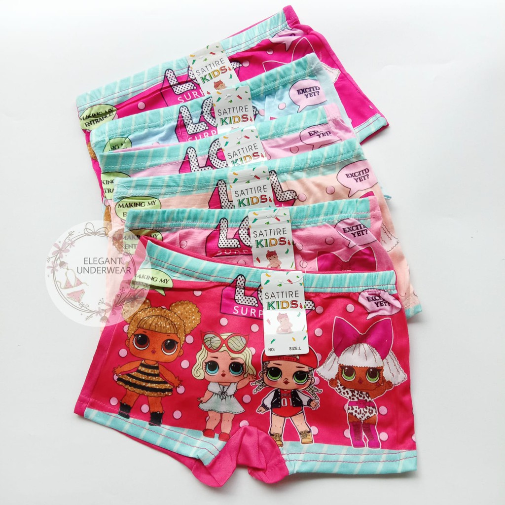 CD BOXER ANAK PEREMPUAN MOTIF LOL UK M L  XL SATTIRE KIDS