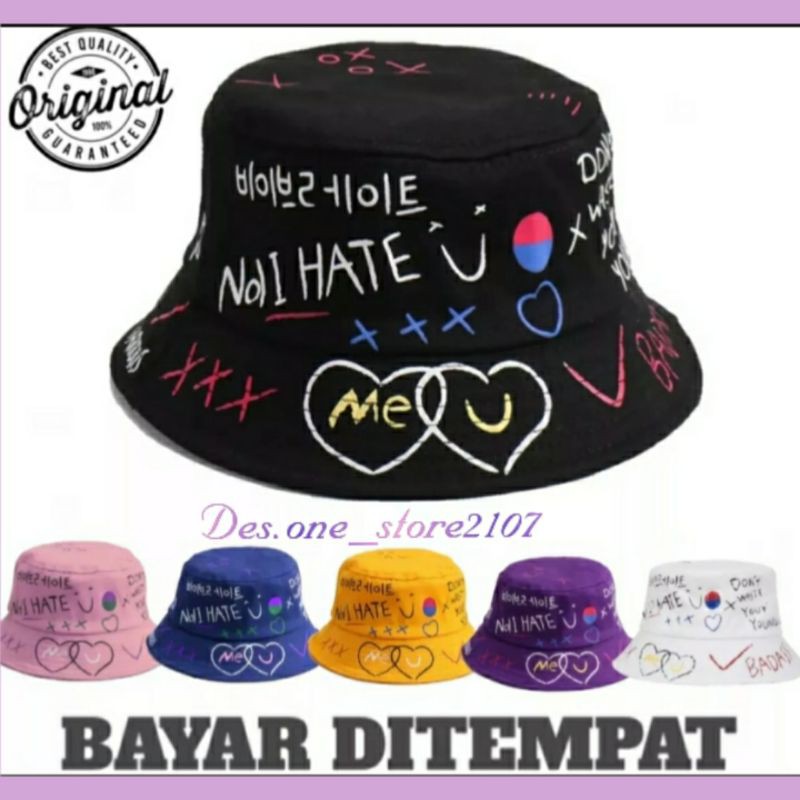 bucket hat  topi bucket  topi korea / topi wanita /  bucket badas topi  /  bucket sablon / topi