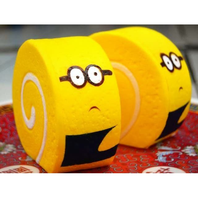 Squishy Jumbo Minion Despicable Me Cakeroll Bread Replica iBloom MURAH