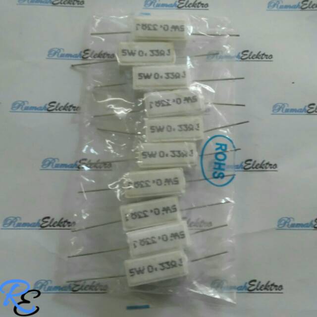 Resistor Kapur 0,33 ohm 5 Watt