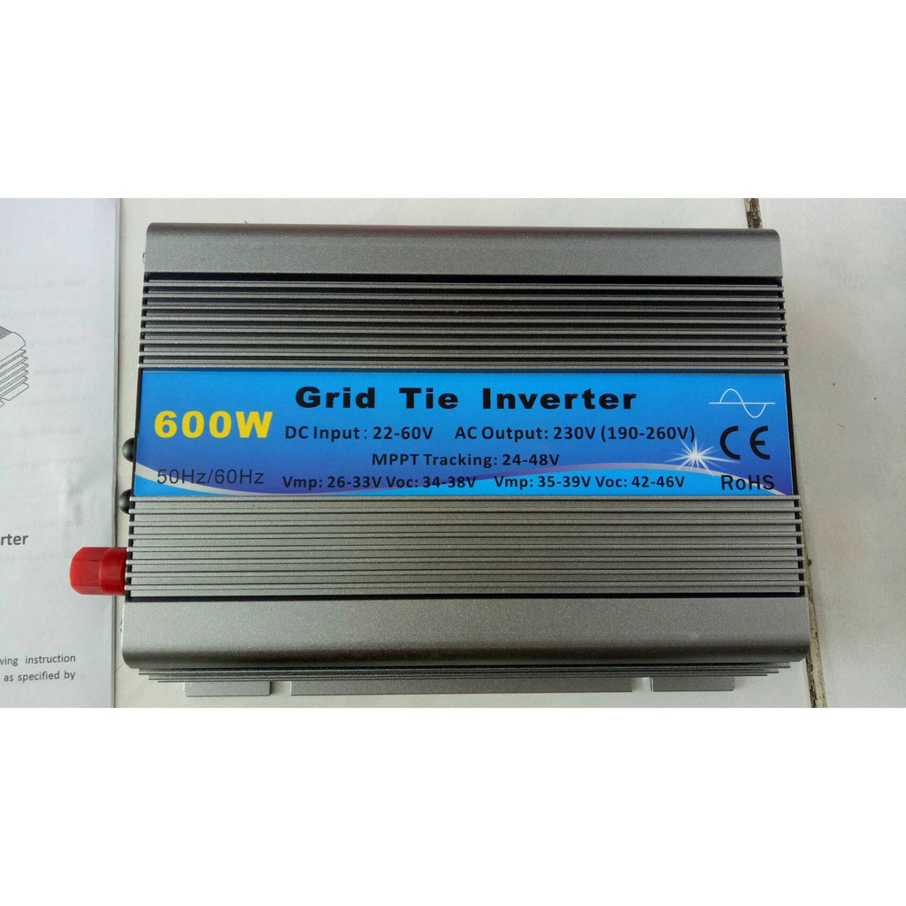 Grid Tie Inverter 600w DC 22-60v GTI Ongrid Pure Sine Wave MPPT solar panel surya