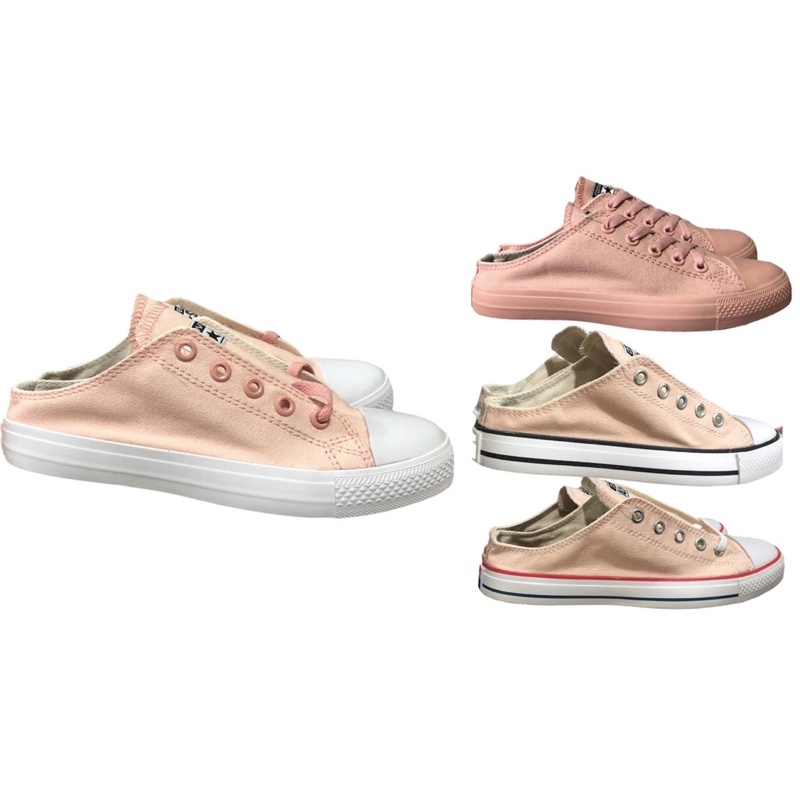 TERBARU!!!BISA COD SEPATU SNEAKER PEACH BUSTONG WANITA TANPA TUTUP BELAKANG  SEPATU KEKINIAN SEPATU REAL PICT SEPATU CONVERSE ALLSTAR HIGT QUALITY FREE BOX