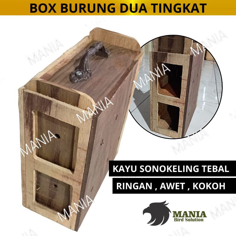 BOX BURUNG SANGKAR UNTULAN TINGKAT ISI DUA KAYU SONOKELING