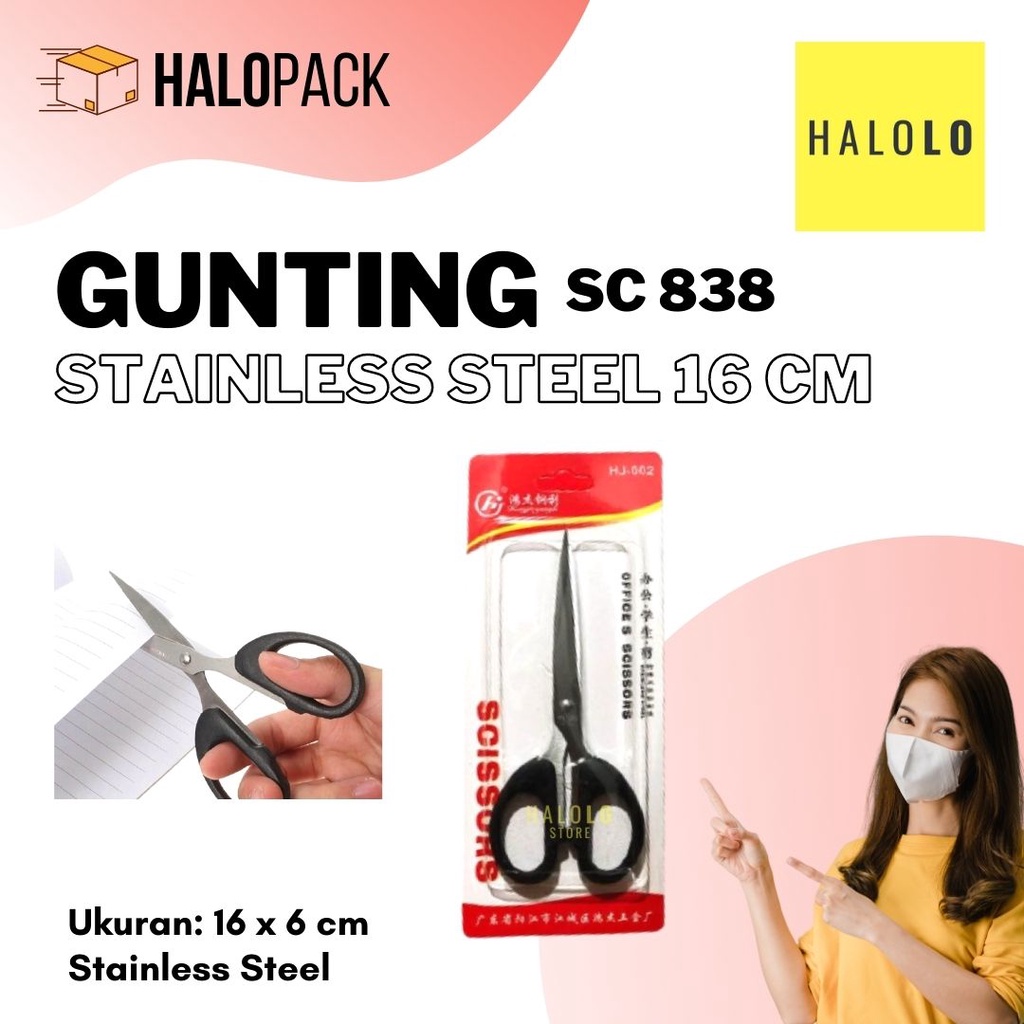 

Gunting Kertas Sedang SC 838 Scissors Stainless Steel 16 cm 16cm
