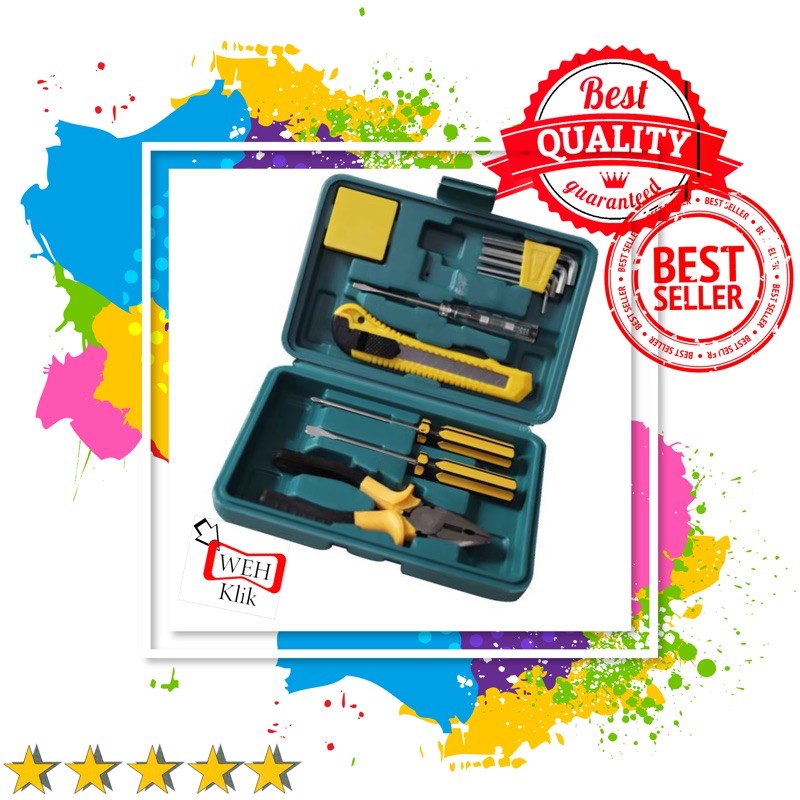 Toolkit toolbox set obeng tang set lengkap 1set 12pcs
