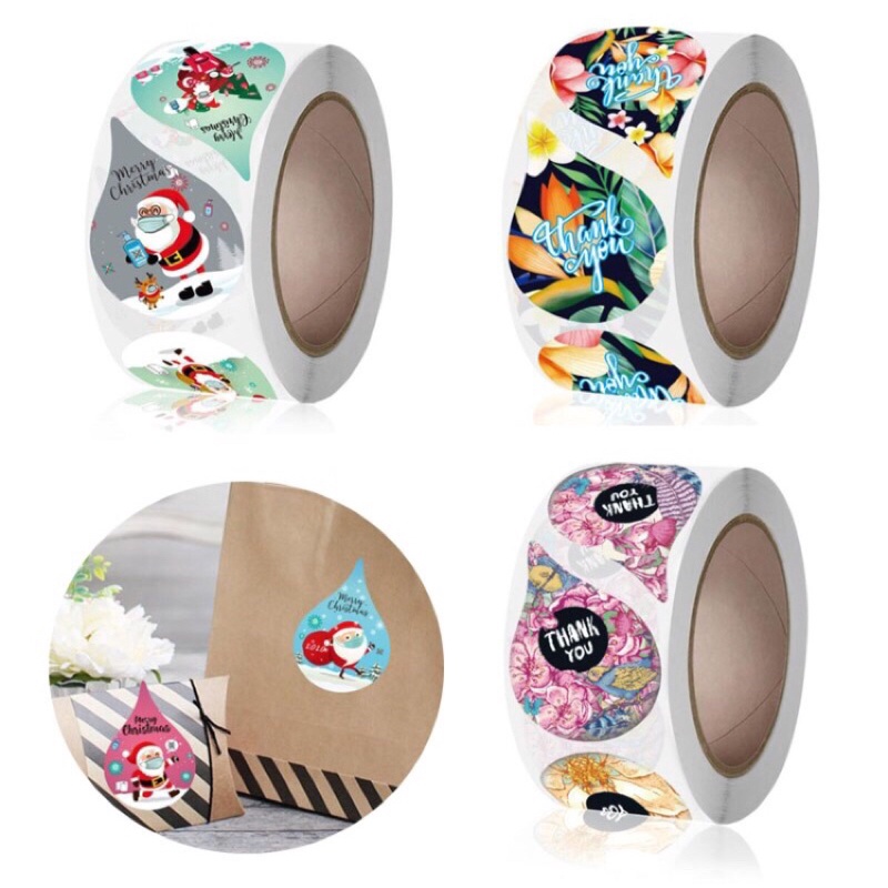 

stiker label / stiker label thank you / stiker label motif tetesan air / stiker thank you motif