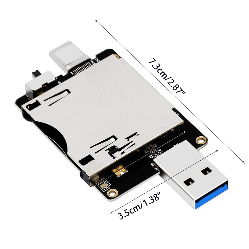 Btsg USB CFexpress Type A+C Dual-Slot Memory Card Reader USB 3.1 10Gbps CFexpress Reader Untuk Sekaligus Baca 2kartu