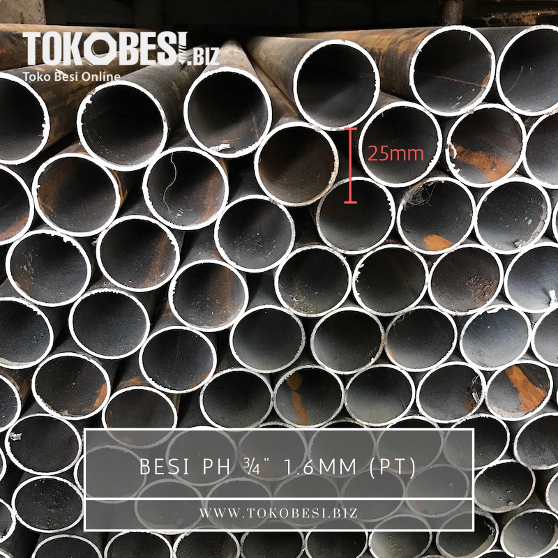 Besi pipa hitam ¾" 1.6mm (pt)
