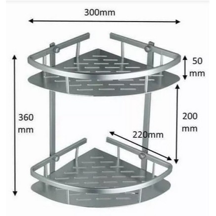 Rak Sudut Aluminium 2 Susun