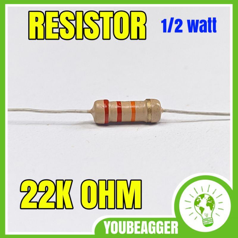 Resistor 22K OHM 1/2 WATT 1/4 Watt