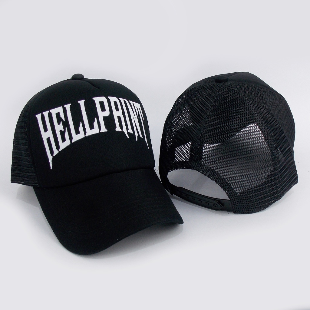 TOPI MUSIK UNDERGROUND - TOPI MUSIK HELLPRINT 01 - SNAP BACK MUSIK - TOPI PRIA - SNAP BACK PRIA - TRUCKER PRIA - MUSIK JERUJI - HELL PRINT - SERINGAI