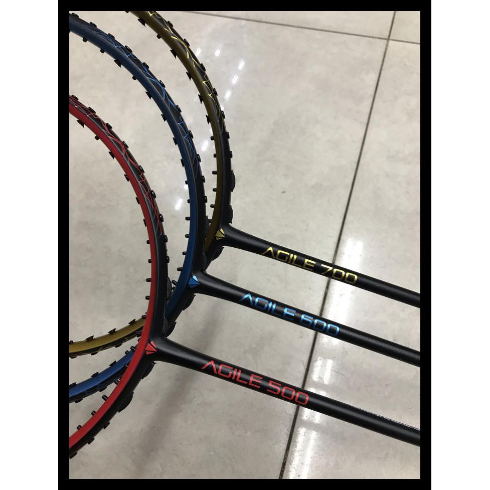 SPECIAL CARLTON RAKET BADMINTON AGILE 500 600 700 free COVER ORIGINAL - Merah