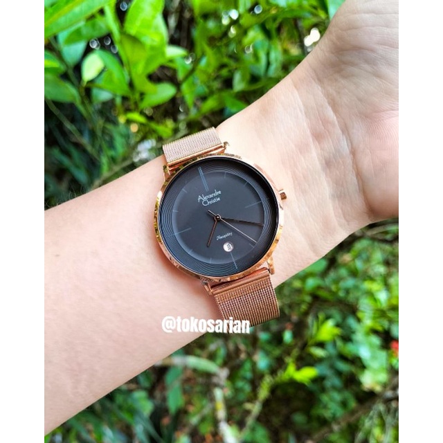 Alexandre Christie Original AC 8627 MD Rantai Pasir Rosegold Terbaru