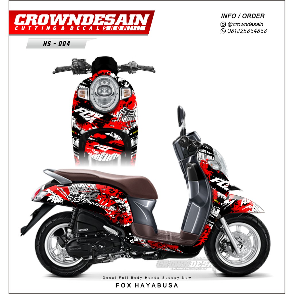 Crown Sticker Decal Full Body For Honda All New Scoopy Fox