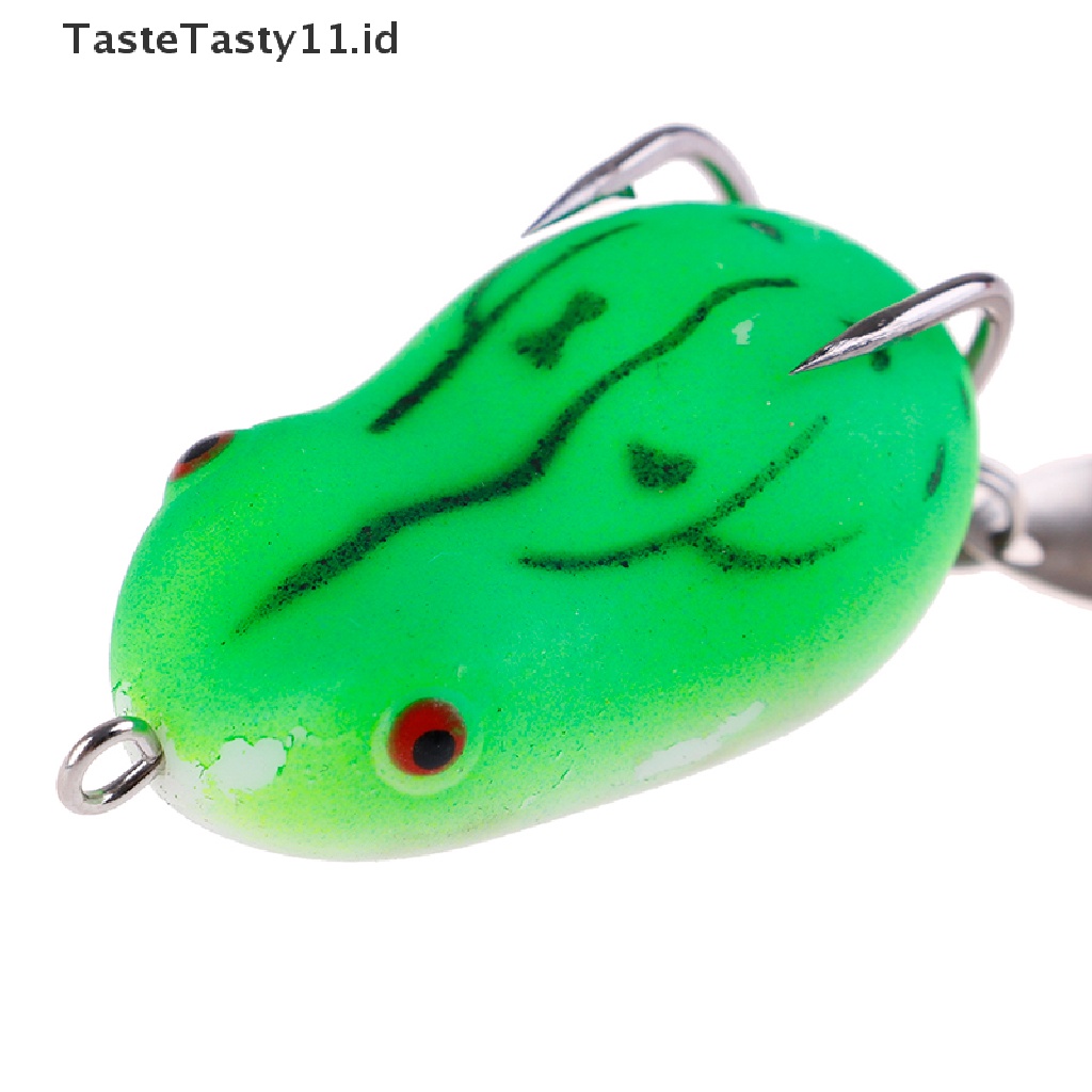 Tastetasty 1PC Umpan Pancing Softlure Bentuk Katak Imitasi Dengan Kail Ganda