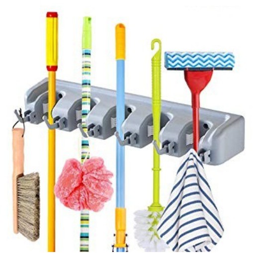 Gantungan Sapu Dan Kain Pel 5 Slot 6 Gantungan- Magic Holder Broom And Mop Hanger CUC-172/172B