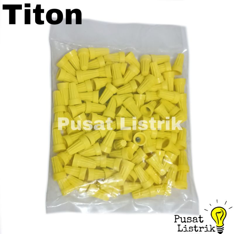 Lasdop Putar 4MM Titon Penyambung Kabel Kuning Putar (Satuan / Per pcs)