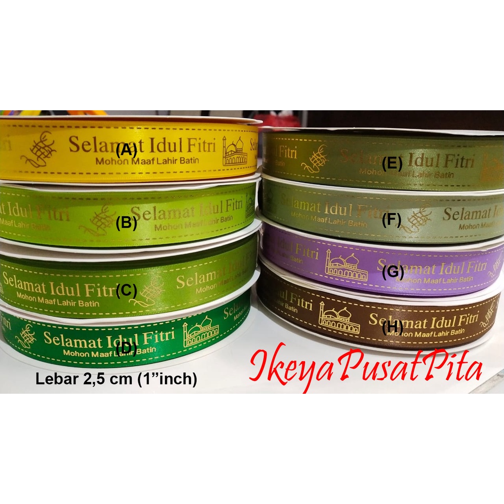 

(10 yard) Pita Idul Fitri 2.5 cm | Pita Lebaran | Pita Ketupat | Pita Parcel | Pita Hampers | IDFT 17 | Toko Bahan Craft | Ikeya Pusat Pita