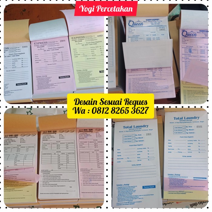 

(BISA COD) NOTA BON LAUNDRY 3 RANGKAP PAKAI NOMOR