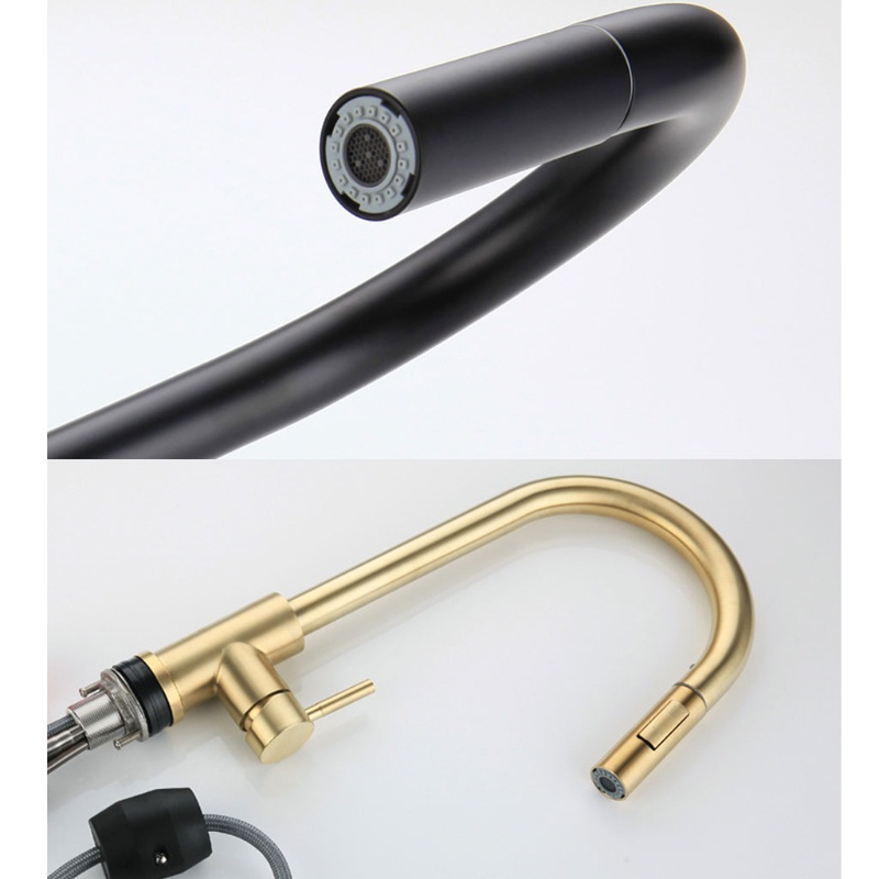 Keran Air Dengan Sensor Sentuh Warna Hitam Matte Untuk Dapur