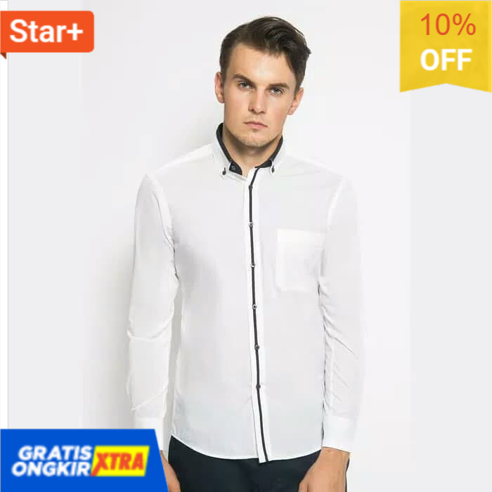 KEMEJA ALISAN KOMBINASI PUTIH (SLIMFIT) Mantap HOT