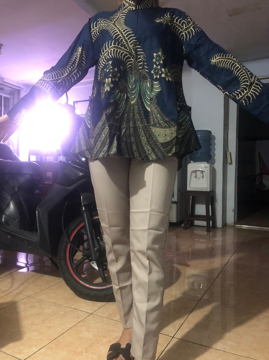 Cod - Tey-17 Batik Wanita Asj Sa Hrb026 Kenongo Kemeja Tosca Pendek