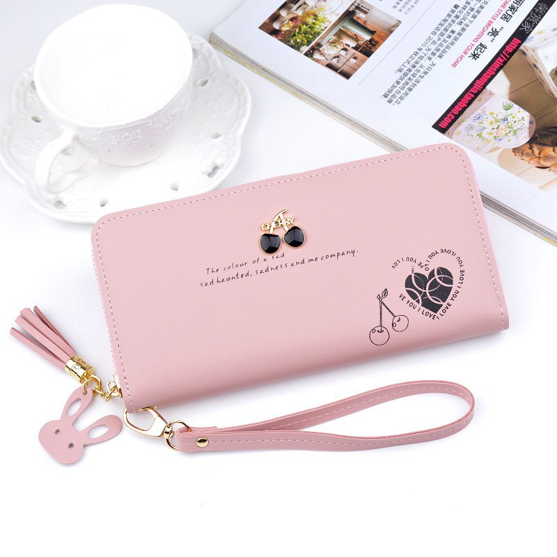 ♥TMALL88♥ DOMPET PANJANG TALI / BERMOTIF CERRY / DOMPET CANTIK / MURAH