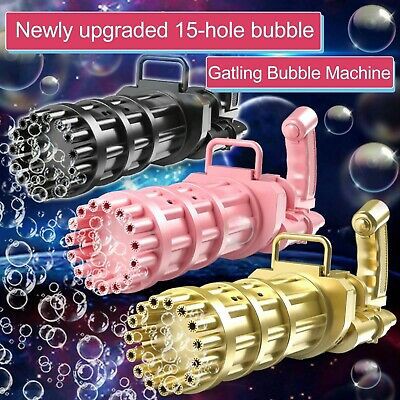 Mainan Anak Pistol Electric Machine Gatling Bubble Gun Automatic Gelembung Sabun