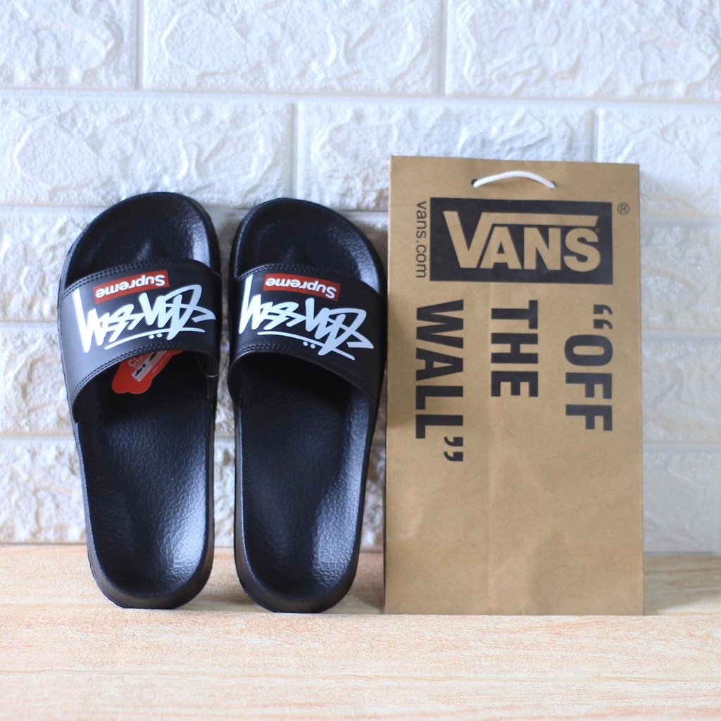 Sandal Slide Vans Stussy Pria Wanita | Sandal Slop Vans Cowo Cewe | Sendal Selop Wanita
